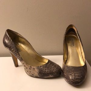 Brown snakeskin heels
